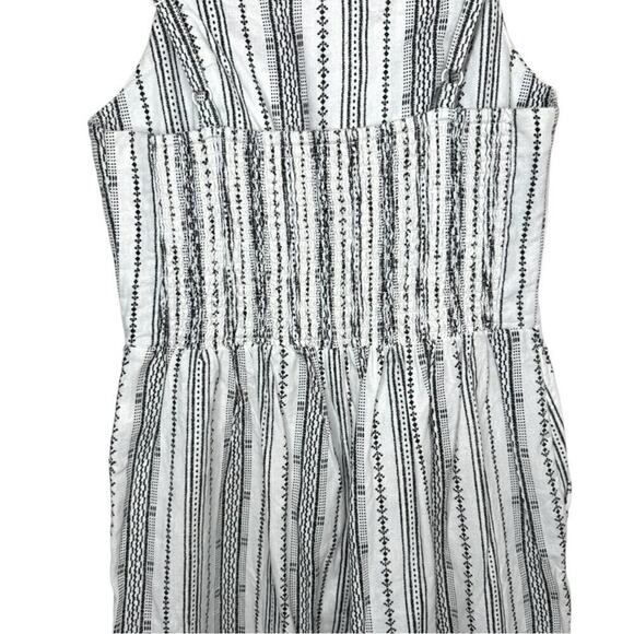Linen-Blend Geometric-Stripe Sleeveless Jumpsuit -Size Small - Picture 3 of 7